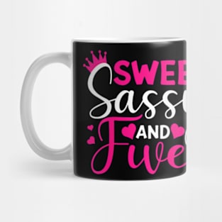 Kids Happy 5Th Birthday Sweet Sassy And Five Girls 5 Years Old Mug